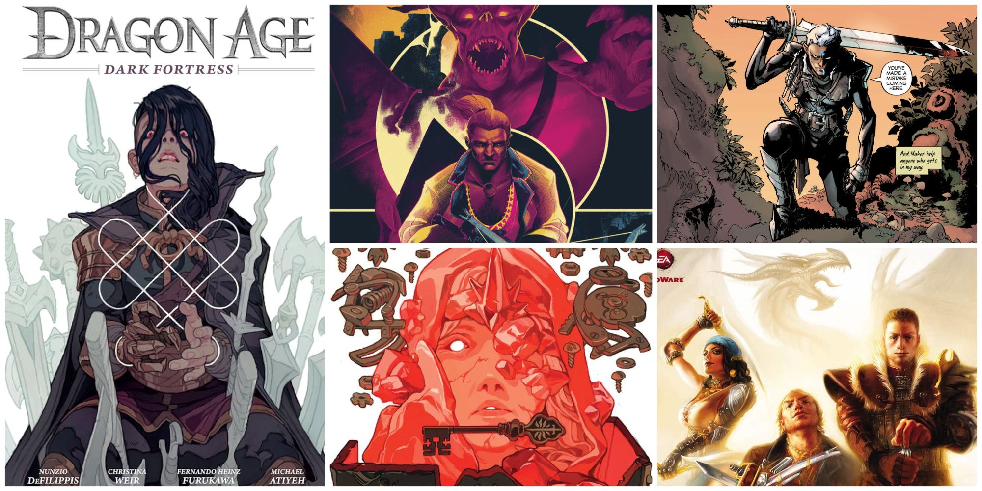 images from Dragon Age Darkhorse comics and graphic novels