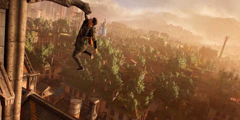 Player hanging off ledge in Dying Light 2