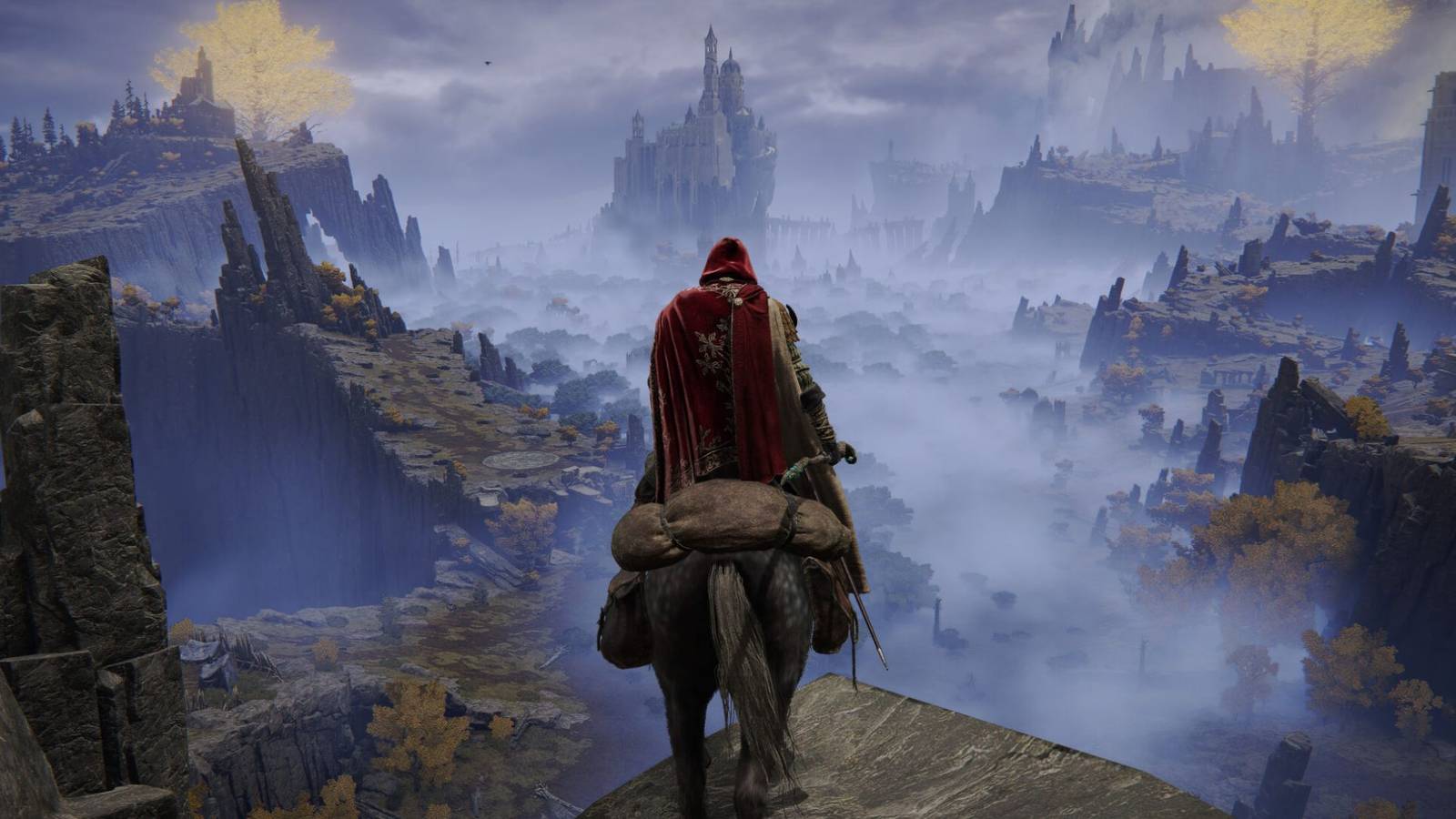 Elden Ring character over a cliff