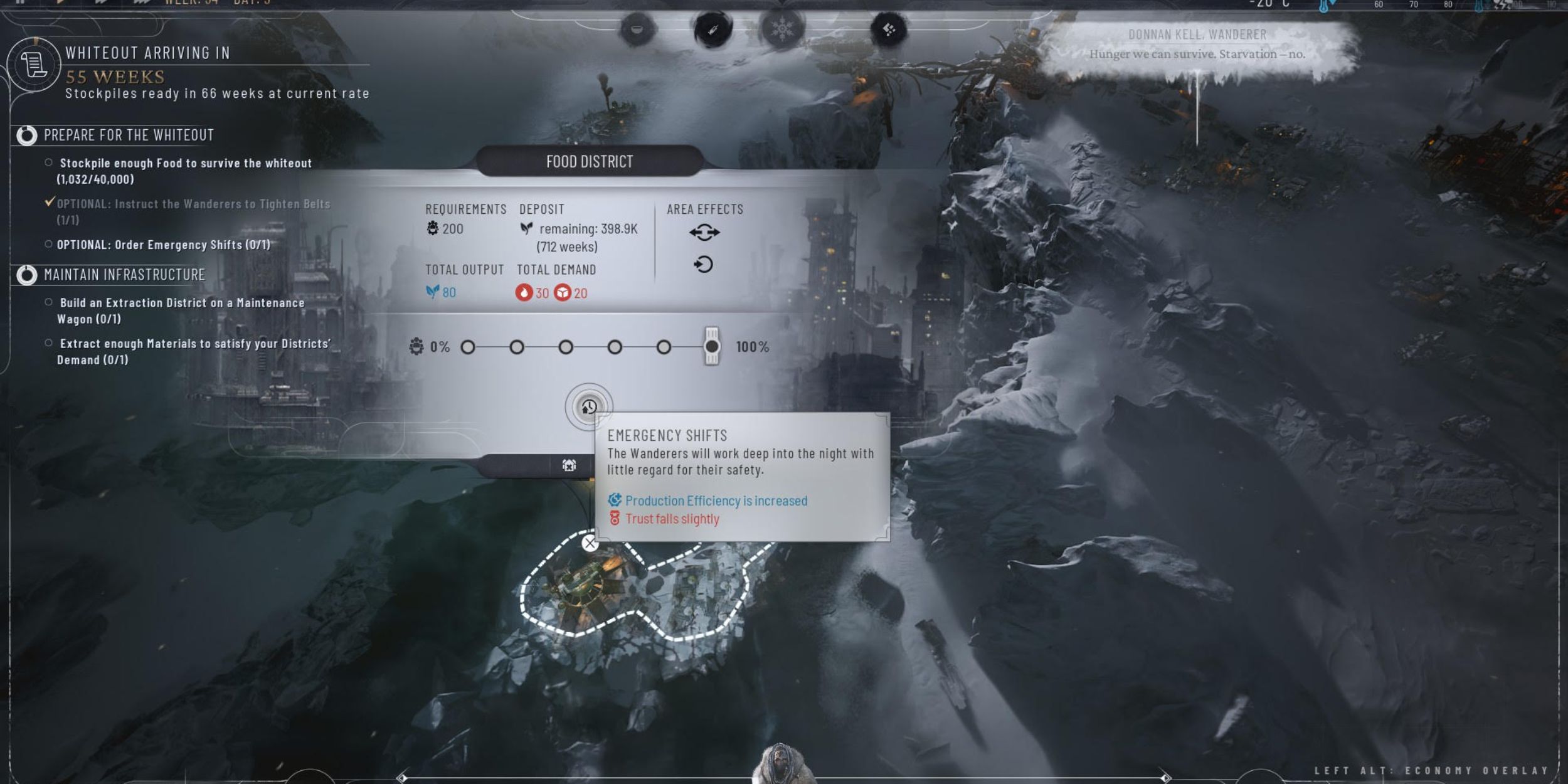 How to Stockpile Food For The Whiteout in Frostpunk 2