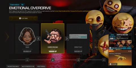 Screenshot showcasing the Cursed Reload Emblem for the Emotional Overdrive Event in Modern Warfare 3 and Warzone 