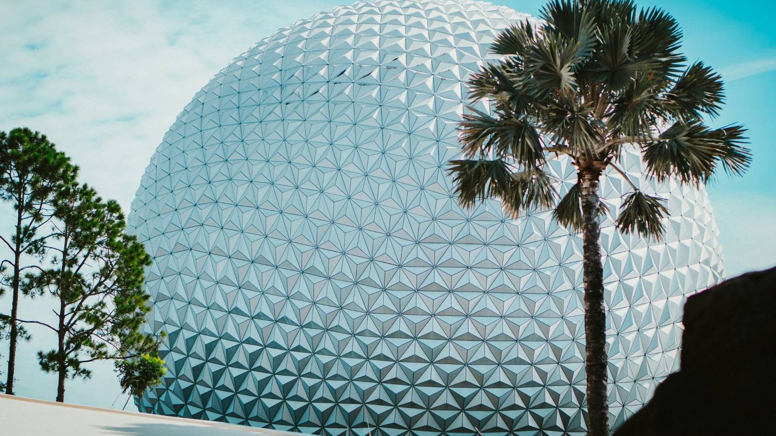 epcot-ball-with-palm-trees