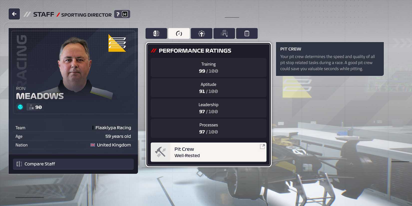 F1 Manager 24 Pit Crew Training Sporting Director