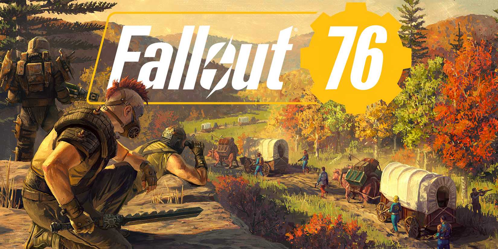 Fallout 76 Season 18 Milepost Zero artwork with game logo 2x1 composite
