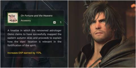 A plit image of On Fortune and the Heavens and Clive in Final Fantasy 16