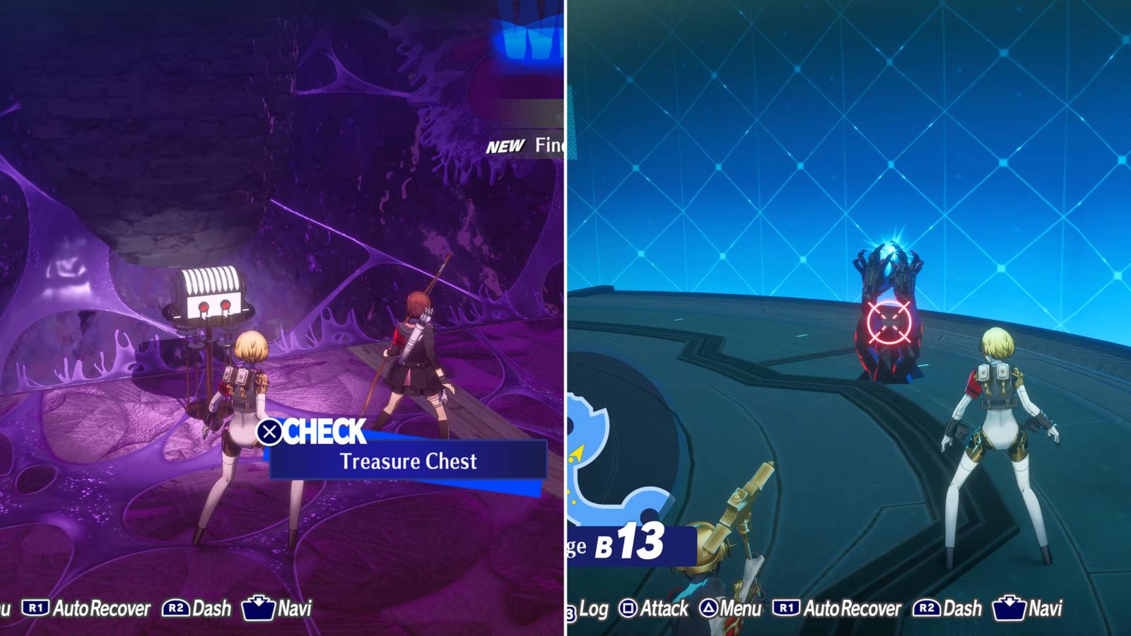 Aigis Opening A Sealed Chest & Standing Near A Crystalized Shadow 