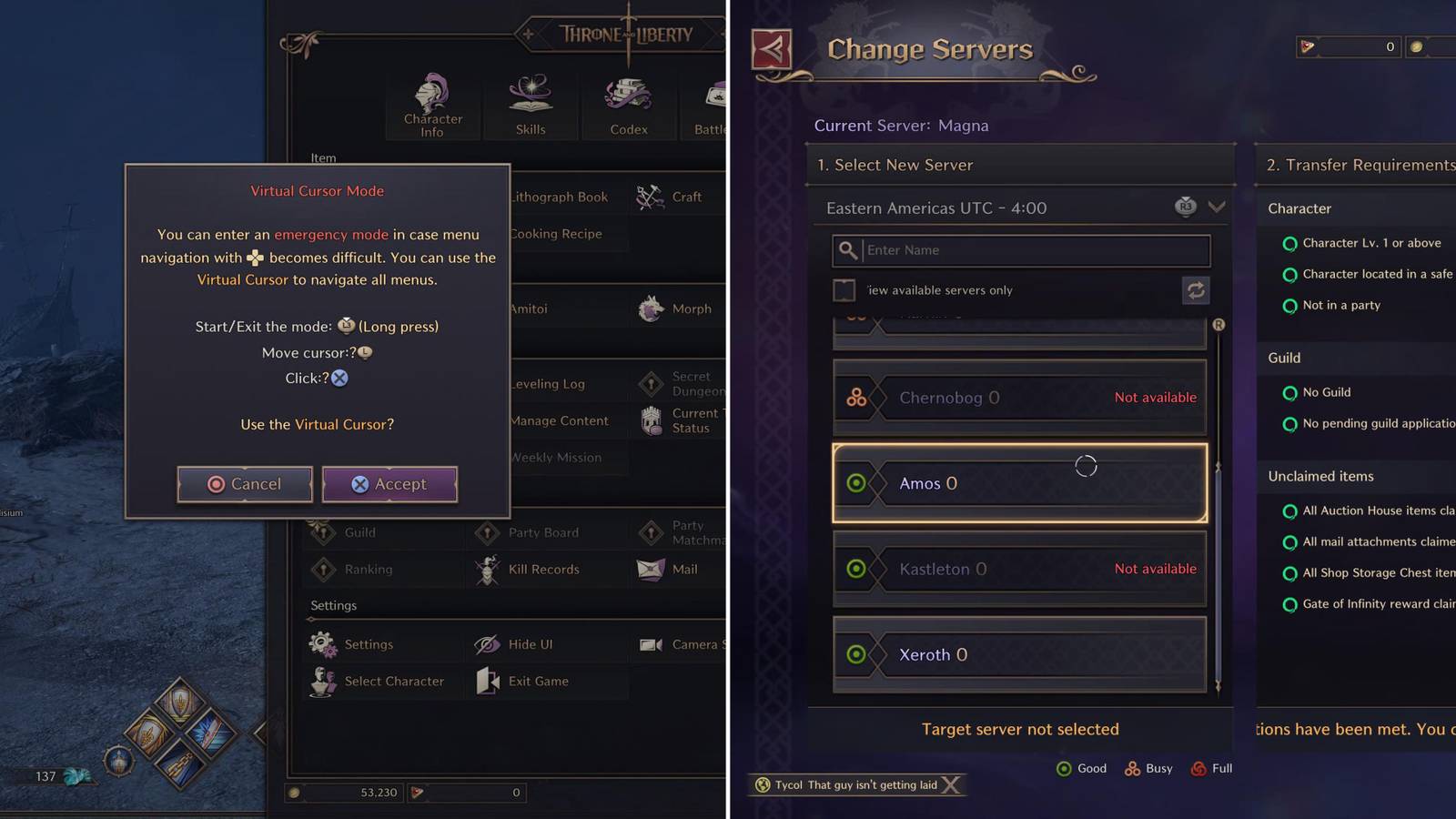 The Emergency Cursor Menu & The Cursor On Screen 
