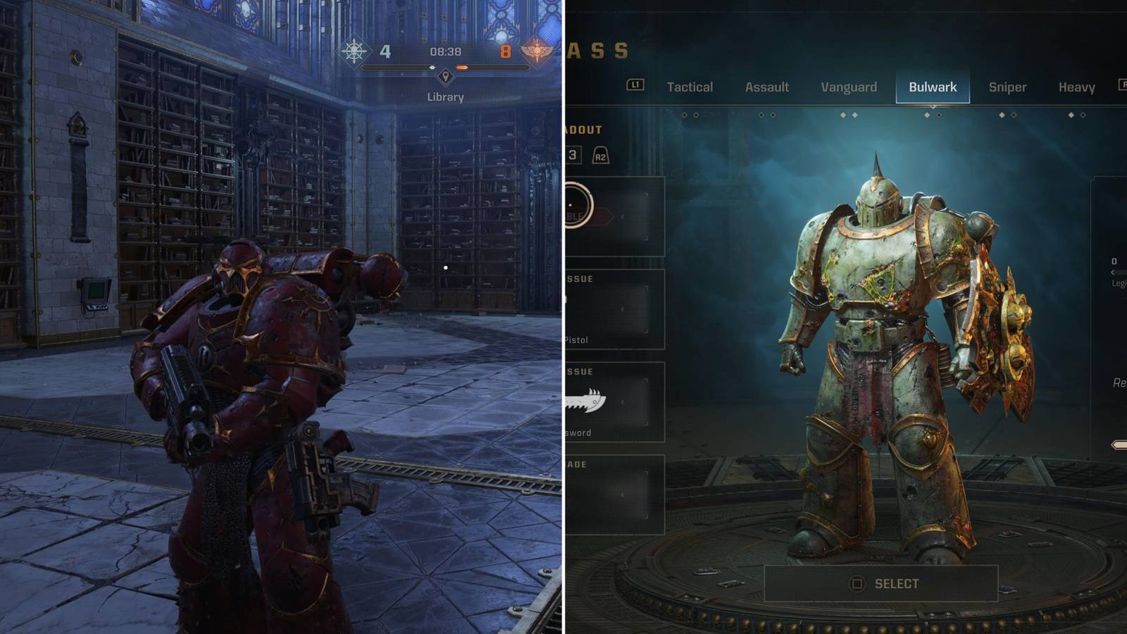 A Black Legion Space Marine & A Death Guard Space Marine