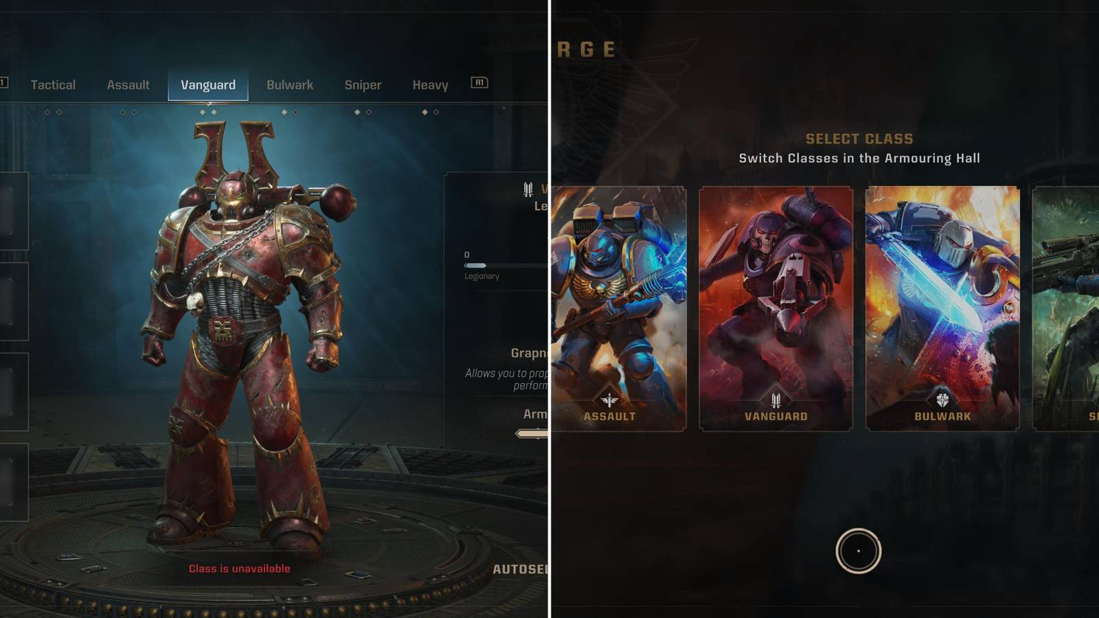 The Vanguard Class & The Class Selection Menu 