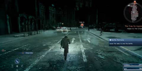 noctis running through an underground world