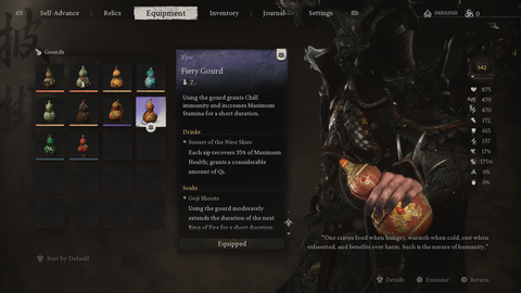 Best Gourds for Healing in Black Myth: Wukong - Fiery Gourd