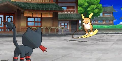 Fighting a battle in Pokemon Sun 