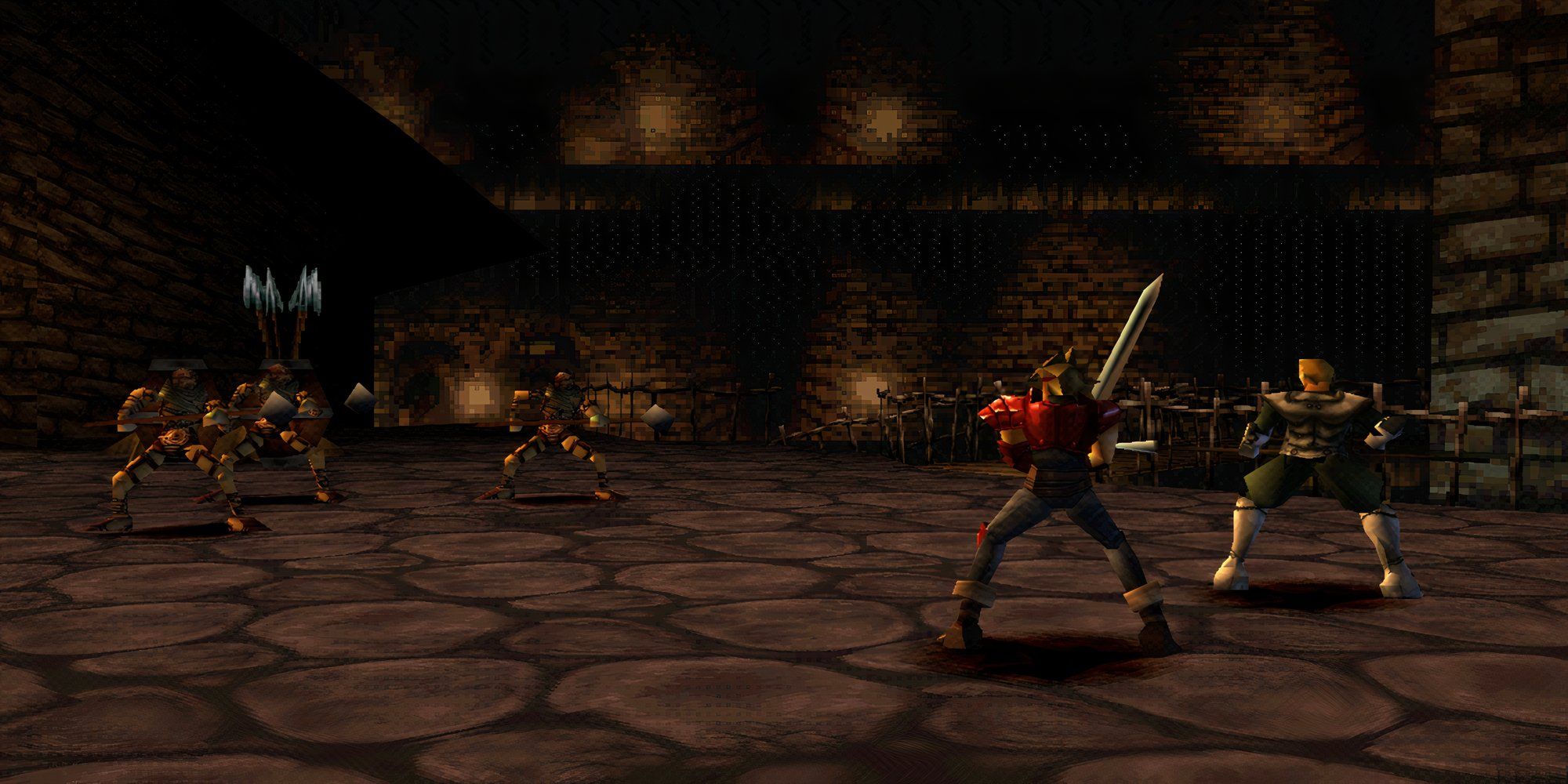 Fighting a battle in The Legend of Dragoon