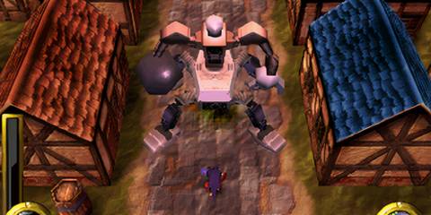 Fighting a boss in Brave Fencer Musashi