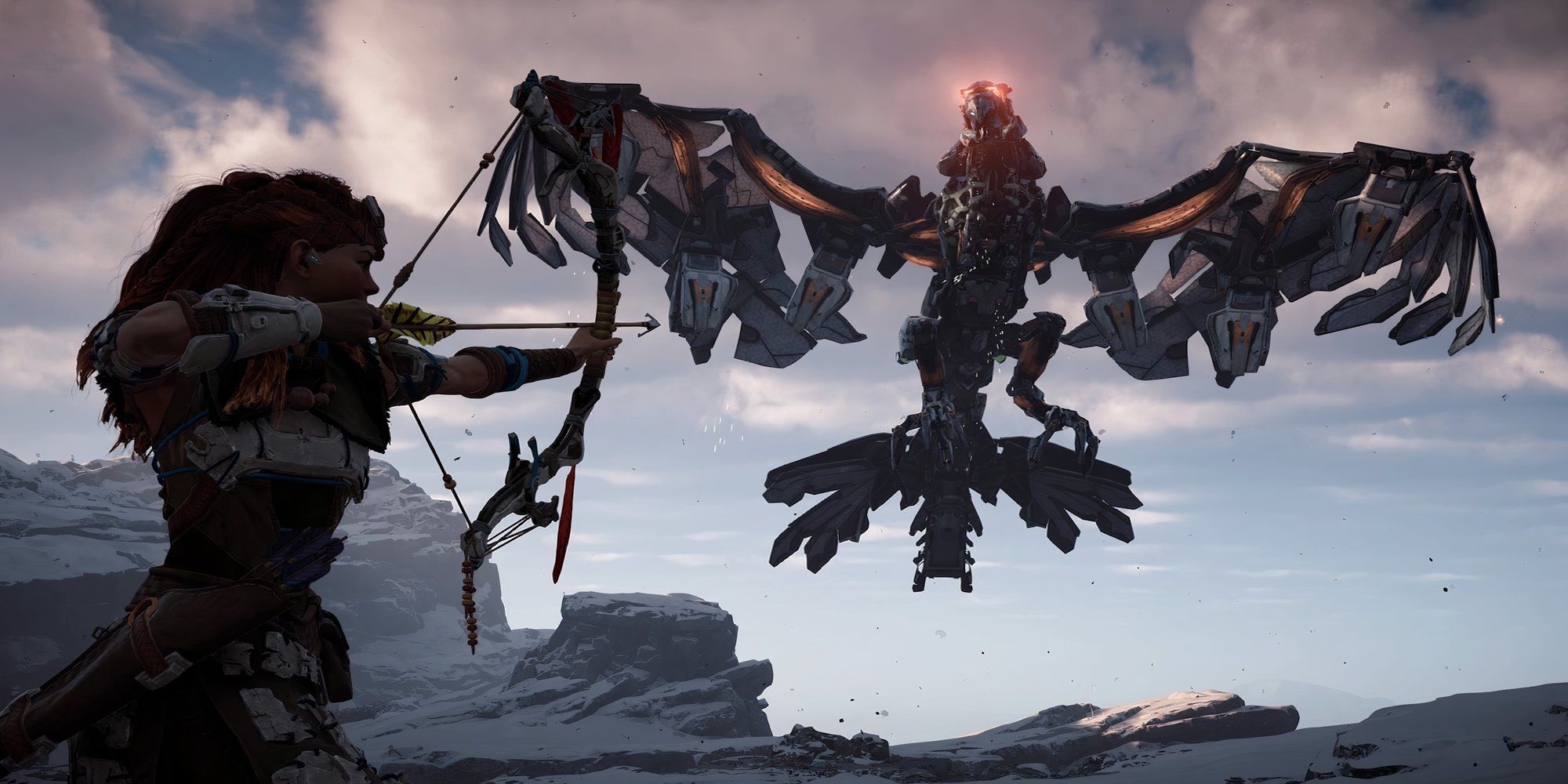 Fighting enemies in Horizon Zero Dawn