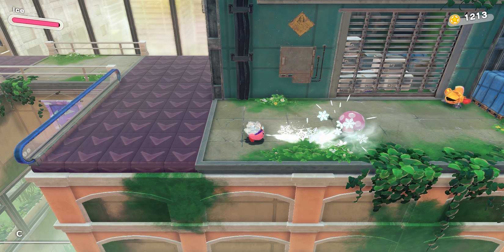 Fighting enemies in Kirby and the Forgotten Land