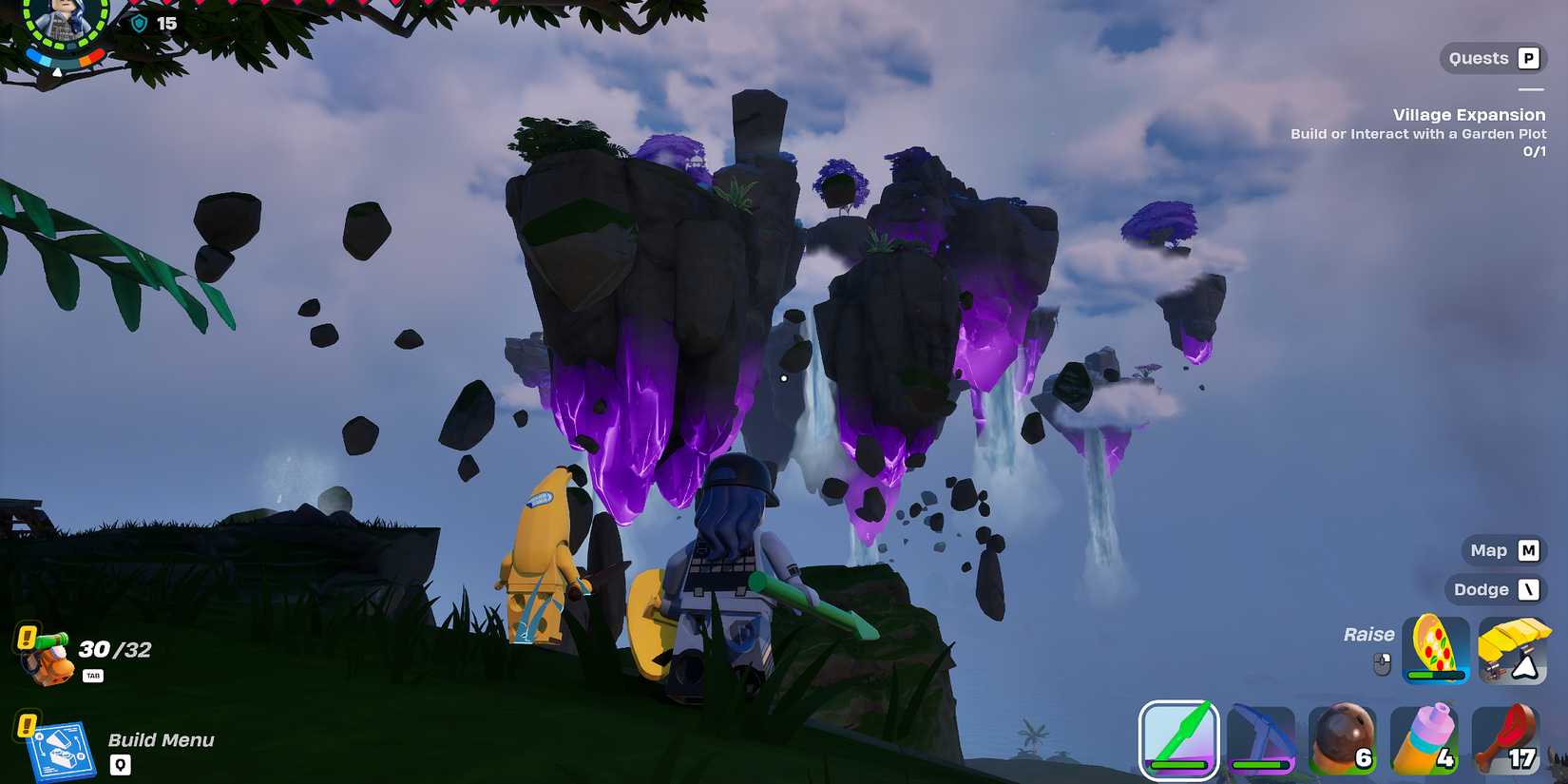 Screenshot showcasing the Floating Islands in LEGO Fortnite 