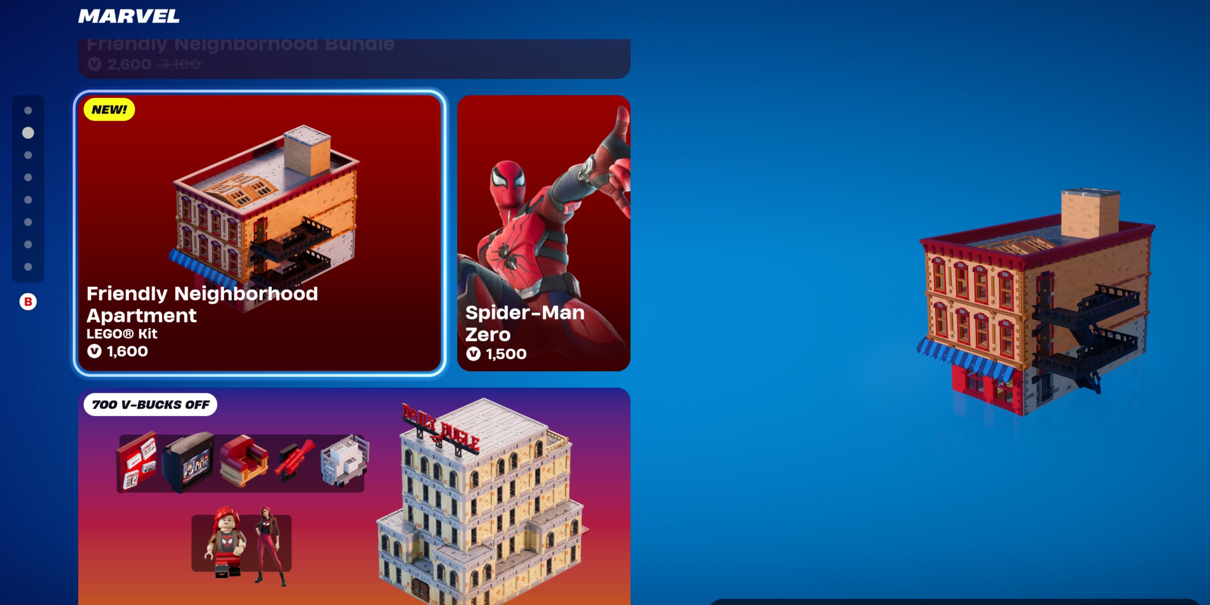 All Marvel Skin Bundles in LEGO Fortnite