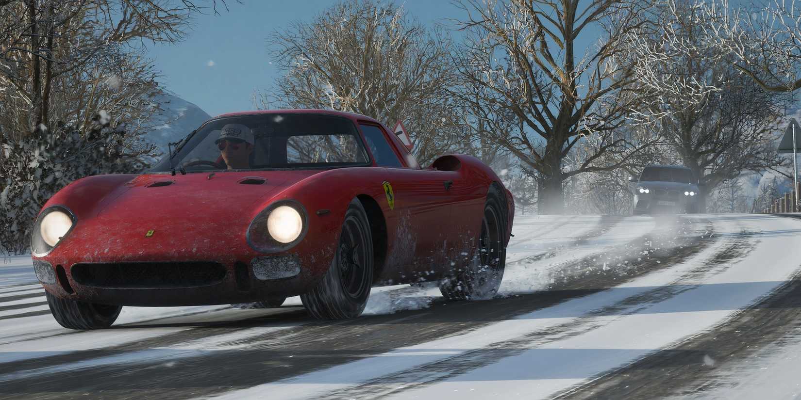 Forza Horizon 4 Ferrari 250LM driving up close in winter