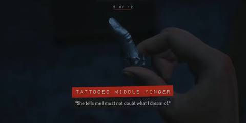 found Tattooed middle finger Trinket The Casting of Frank Stone