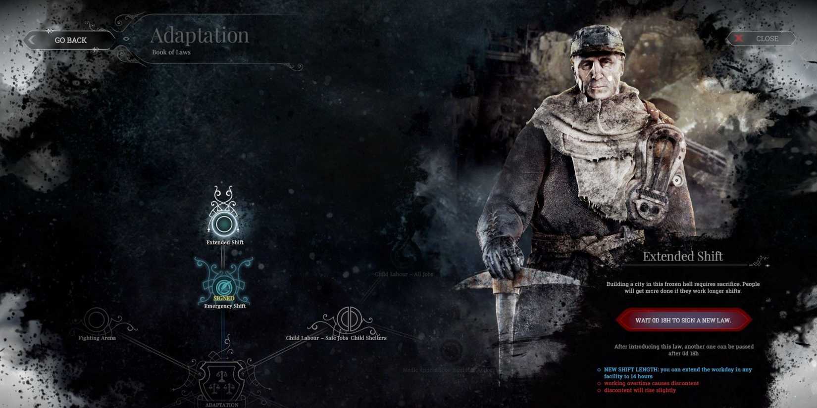 Frostpunk Extended Shift Law