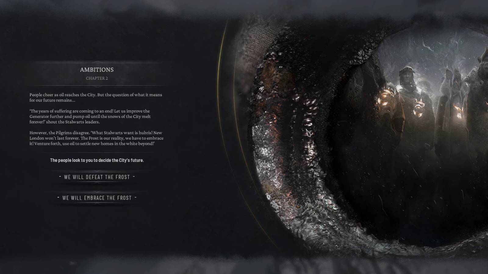 frostpunk 2 defeat or embrace frost