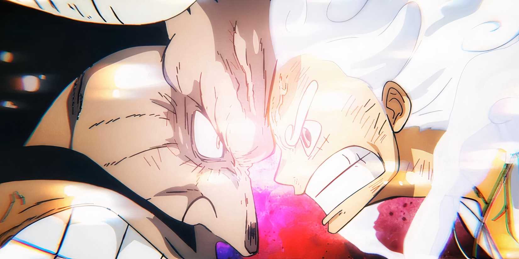 Gear 5 Luffy and Kaido from One Piece fight