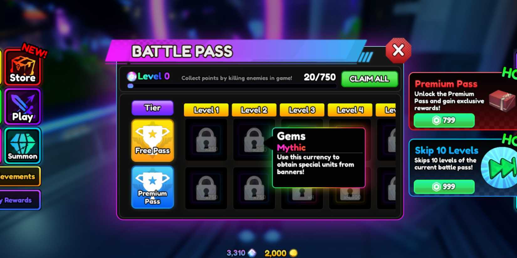 Battle Pass in Anime Vanguards
