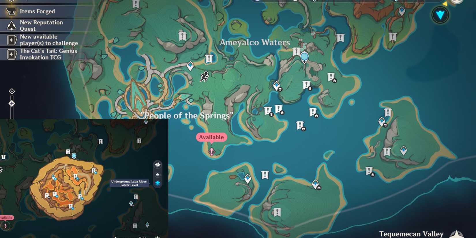 genshin impact- ameyalco waters map