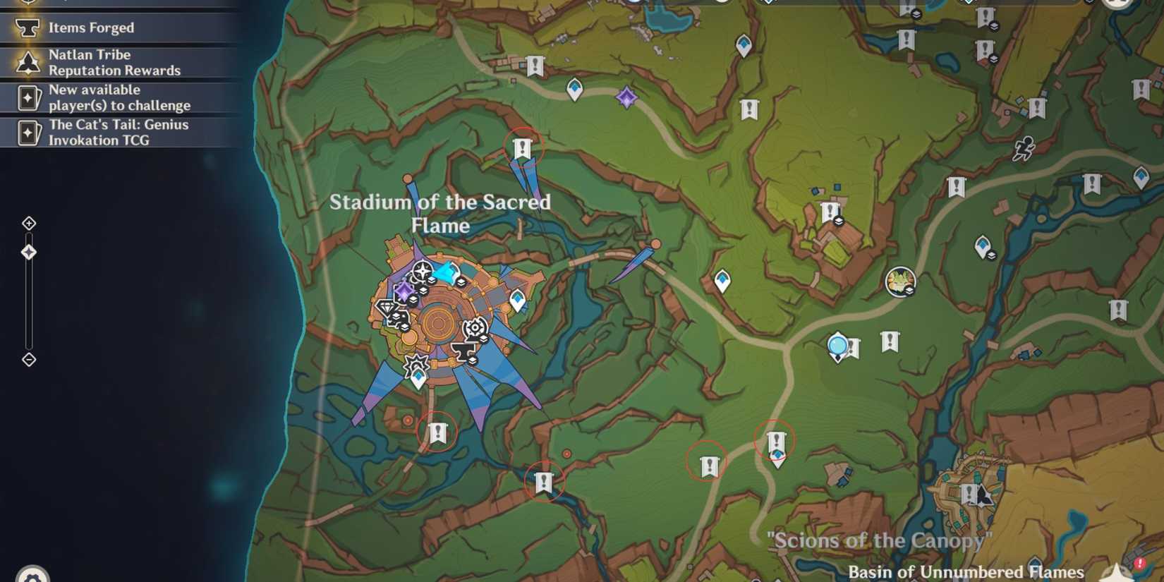 Genshin Impact- Stadium of the Sacred Flame map