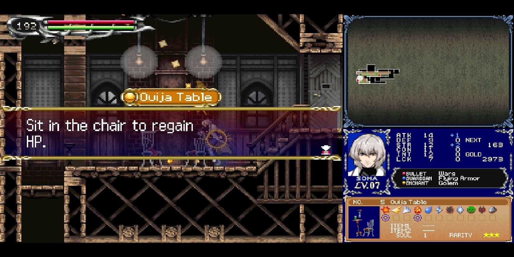 Getting the Ouija Table ability in Castlevania Dawn of Sorrow