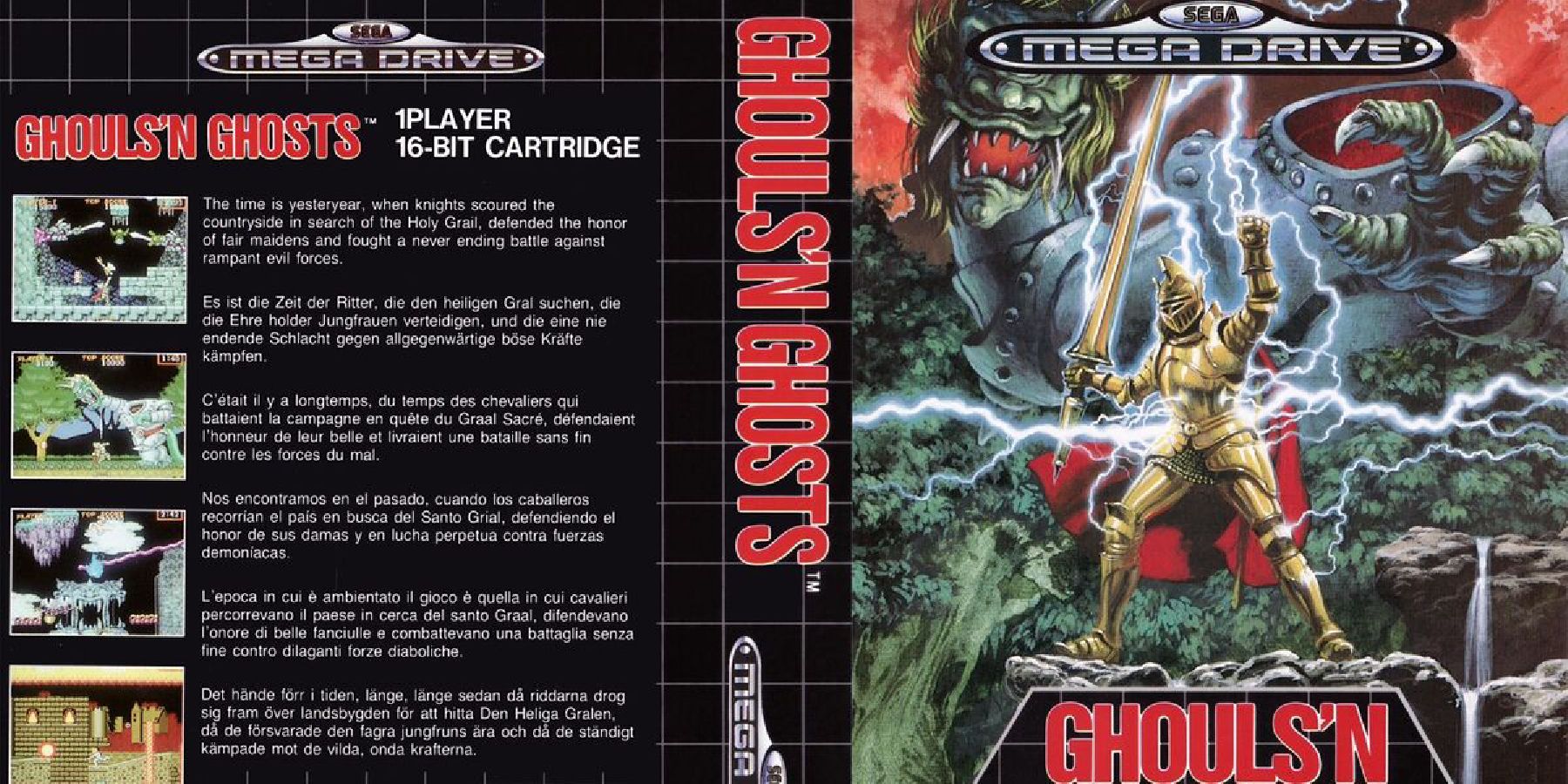 Ghouls 'n Goblins megadrive cover