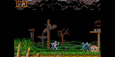 Ghouls 'n Ghosts side scrolling reaper skeleton