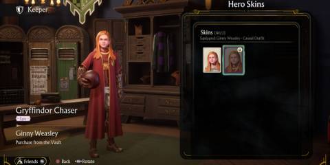 Ginny Weasley Gryffindor Chaser hero skin in Quidditch Champions