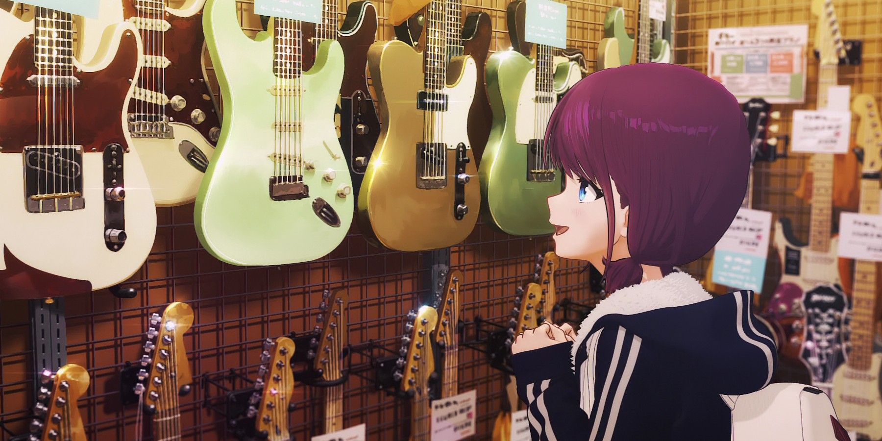 Girls Band Cry Nina Looks At Guitars