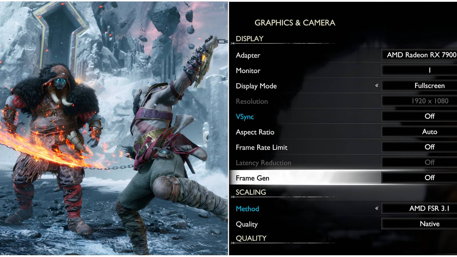 god of war ragnarok best graphics settings