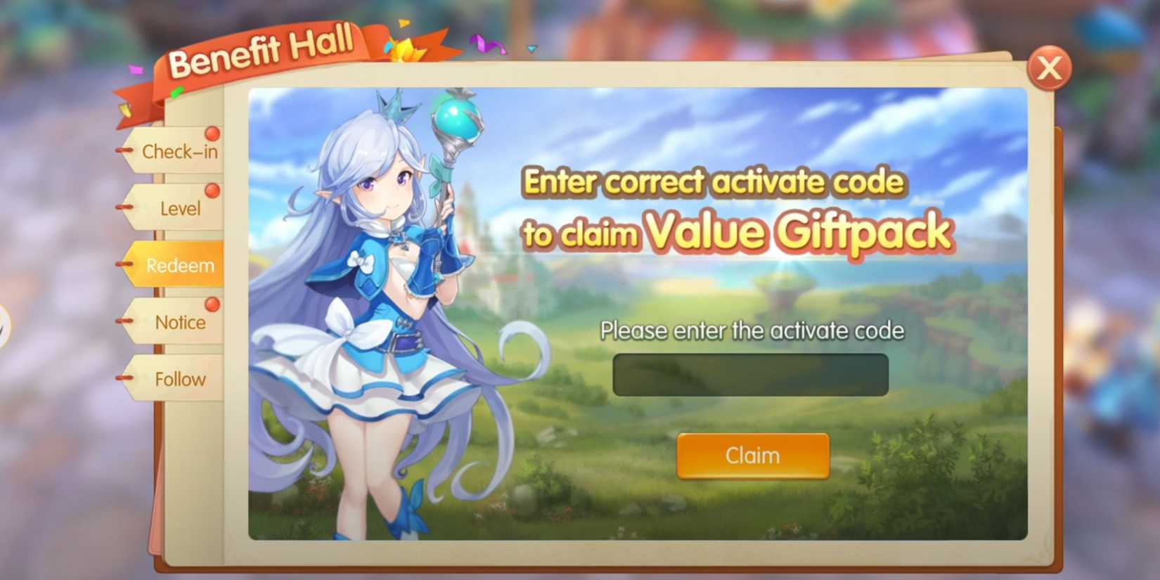 Goddess Paradise the codes tab