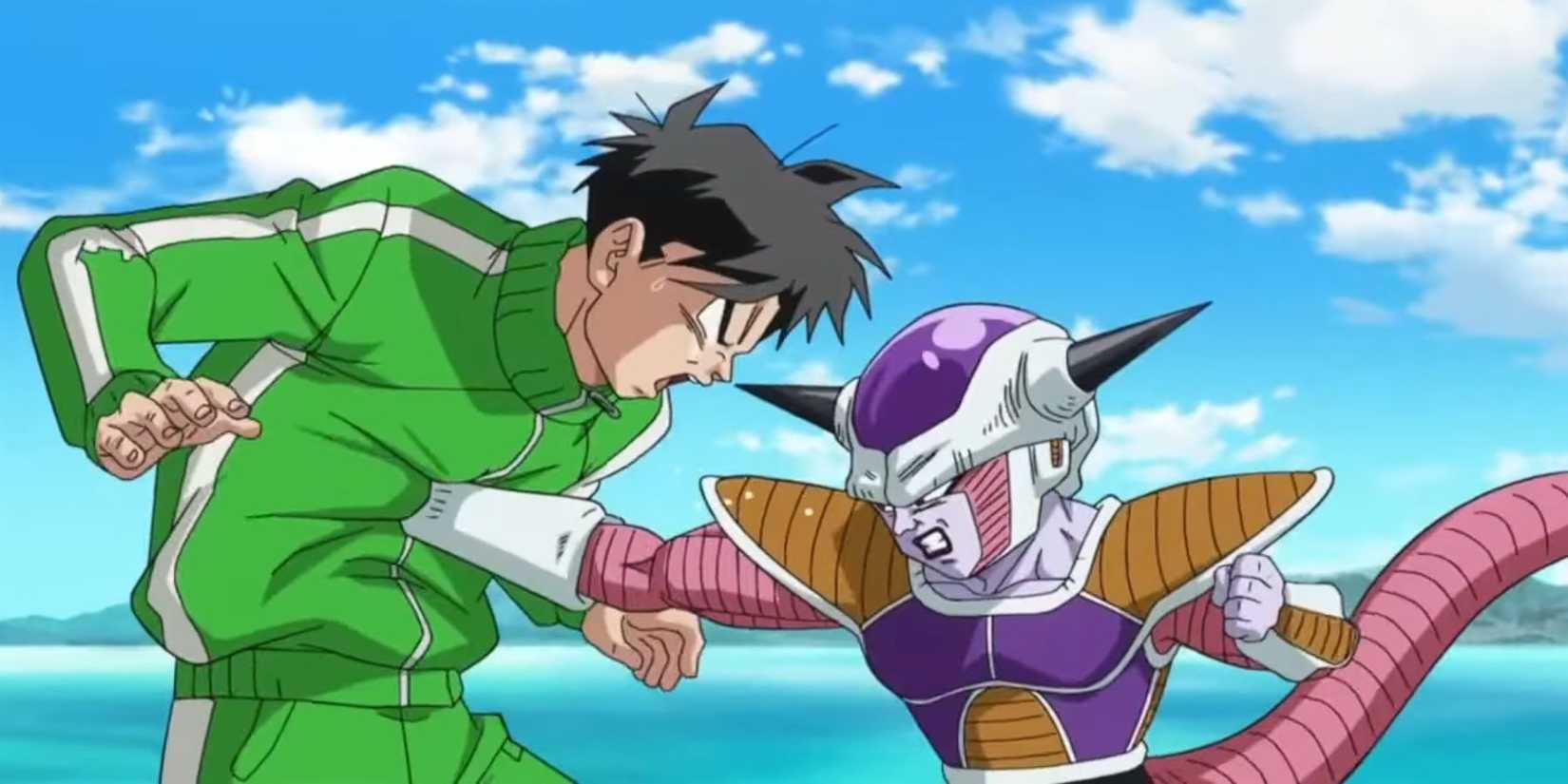 Gohan getting punched by Frieza