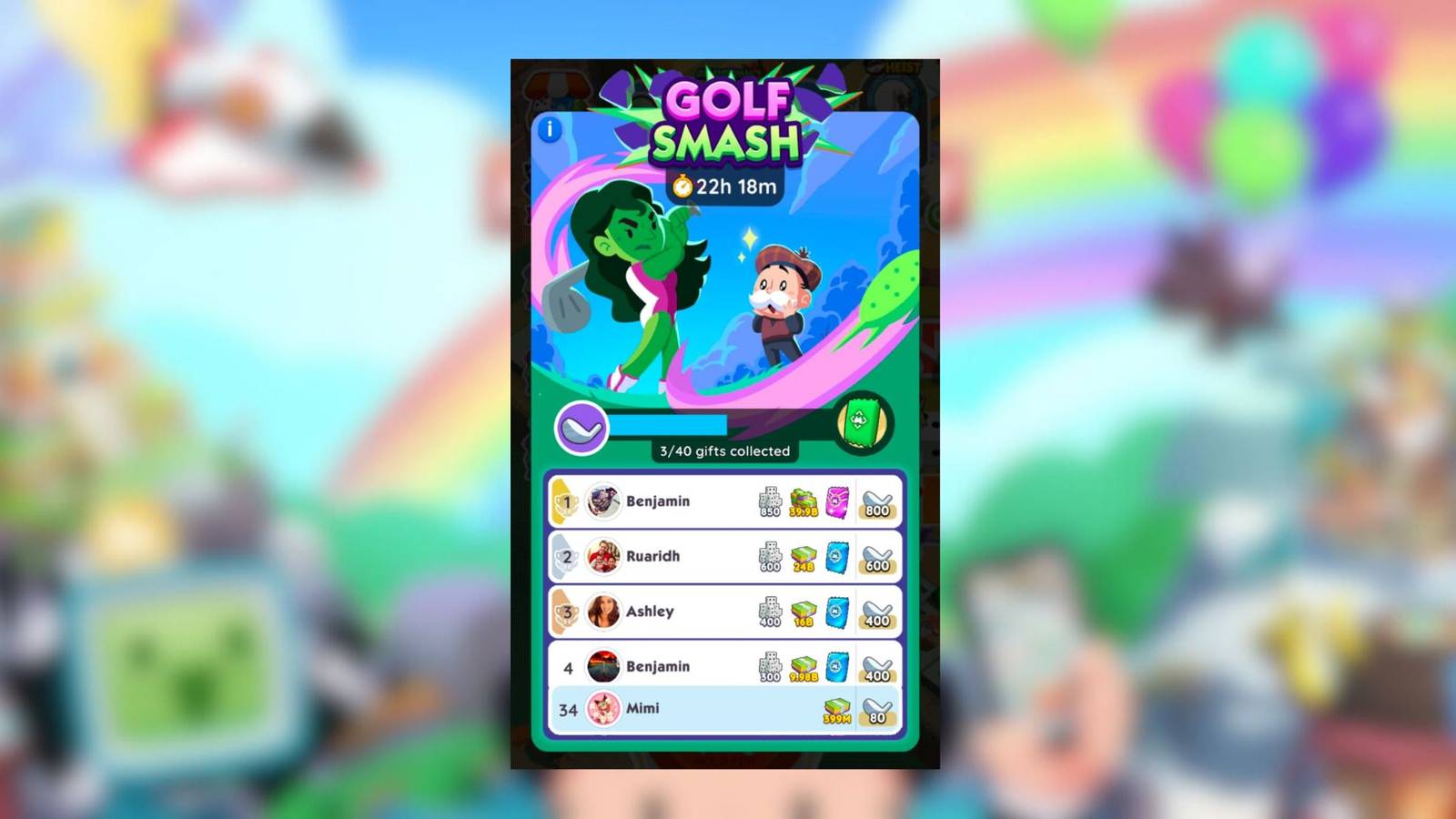 golf smash monopoly go