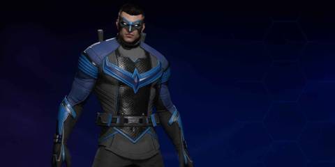 Nightwing in Neon Noir suit style in Gotham Knights