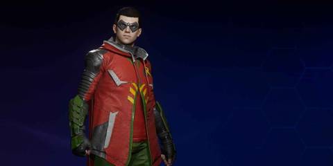 Robin in the New Guard suit style in Gotham Knights