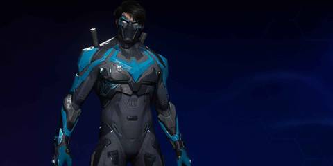 Nightwing in the Metal suit style in Gotham Knights