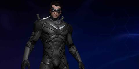 Nightwing in the Titan suit style in Gotham Knights
