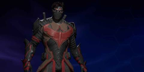 Nightwing in the Demon suit style in Gotham Knights