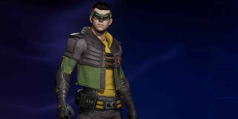 Robin in the Neon Noir suit style in Gotham Knights