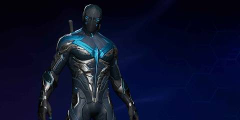 Nightwing in the Beyond suit style in Gotham Knights