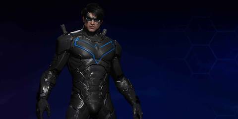 Nightwing in the Knighthood suit style in Gotham Knights