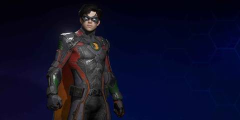 Robin in the Raider suit style in Gotham Knights