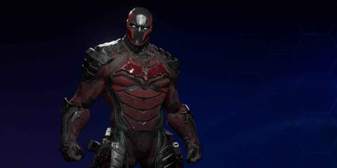 Red Hood in the Raider suit style in Gotham Knights