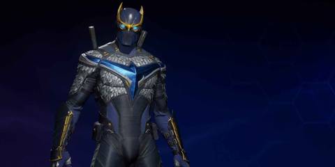 Nightwing in the Talon suit style in Gotham Knights